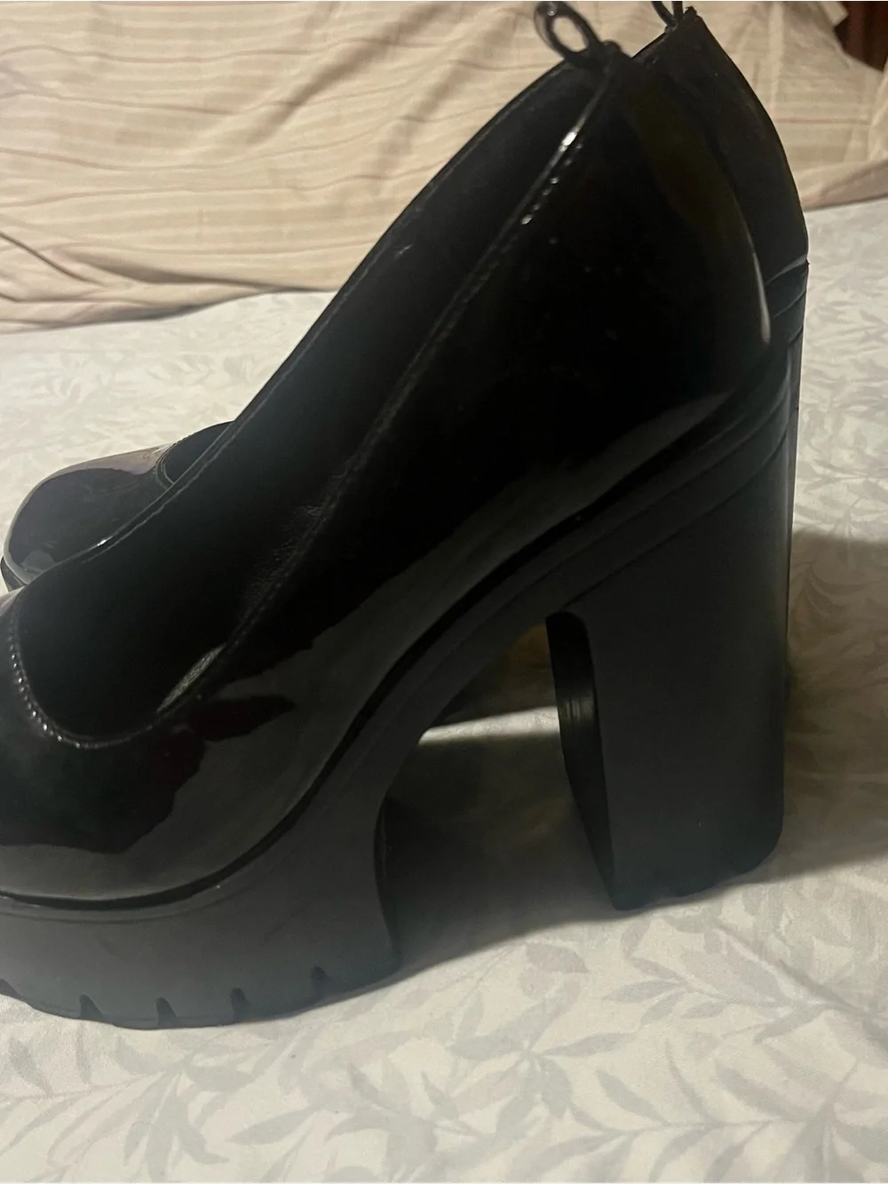 Women's Black Patent Platform Pumps - Elevated Everyday Heels